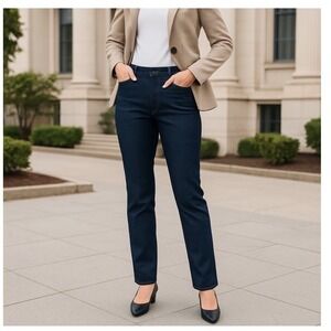 Talbots Women's Heritage Navy Blue Straight Leg Career Pants- Size 16